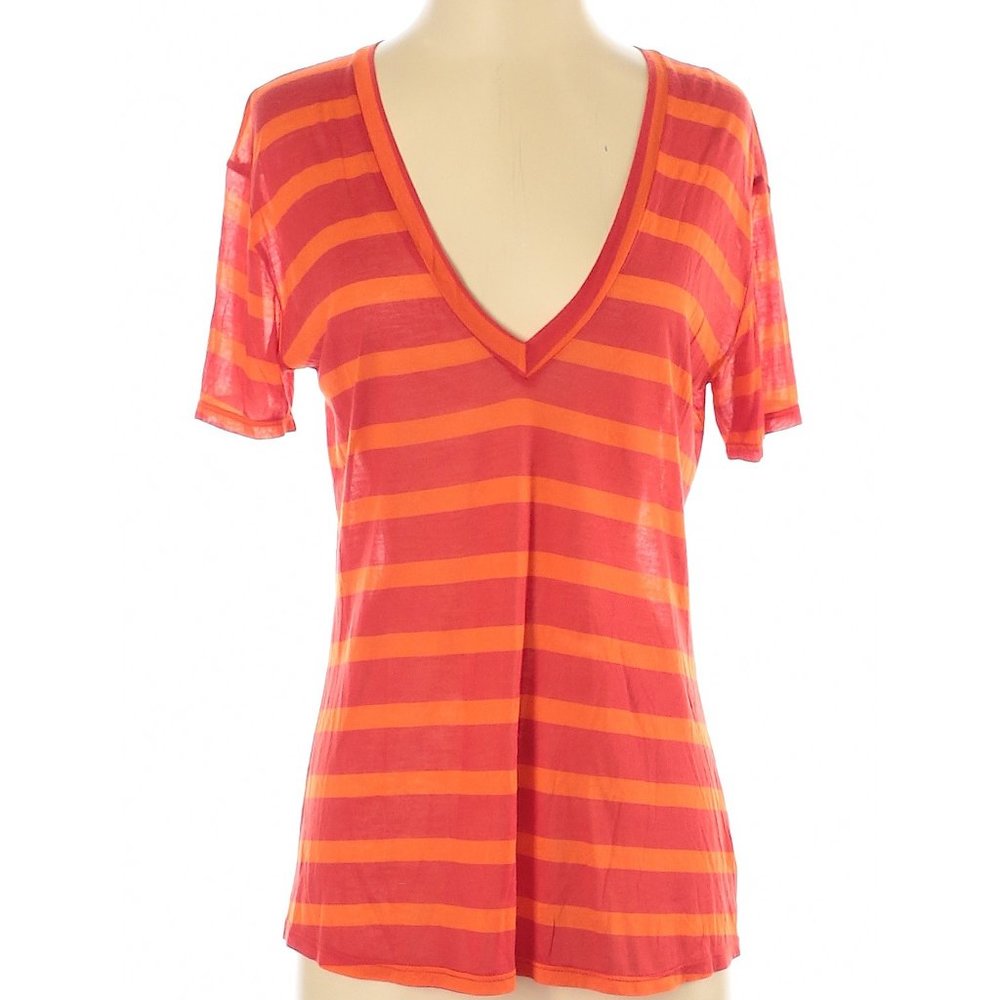 Enza Costa v-neck rugby stripe modal tissue tee XS